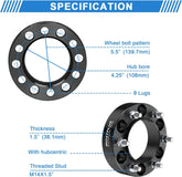 1.5" Thickness 6x5.5 Wheel Spacers For Chevy Silverado 1500 Tahoe Express 1500 GMC Sierra/Savana (Set of 4)